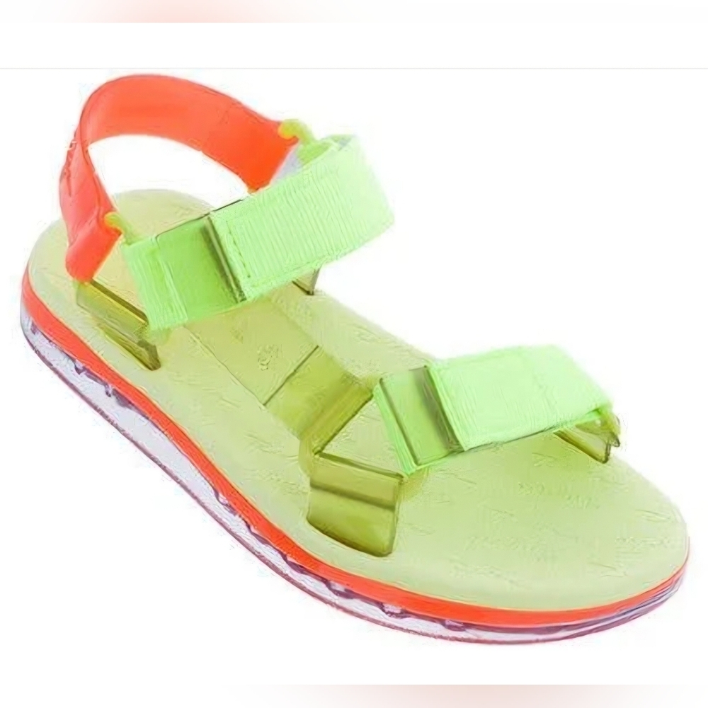 Melissa Lime Green and Bright Orange Girls' Sandal
